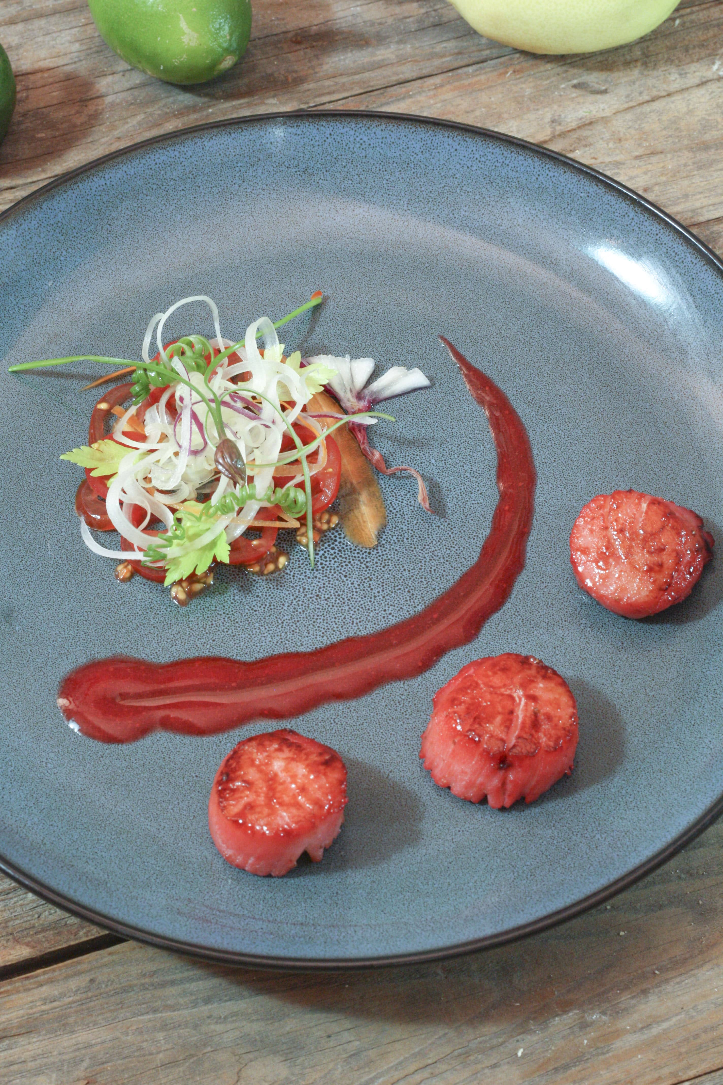 Strawberry Infused Sea Scallops Binky's Culinary Carnival