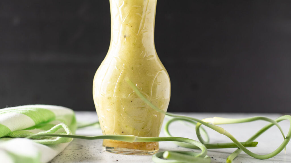 Garlic Scape Dressing Vinaigrette Binky's Culinary Carnival