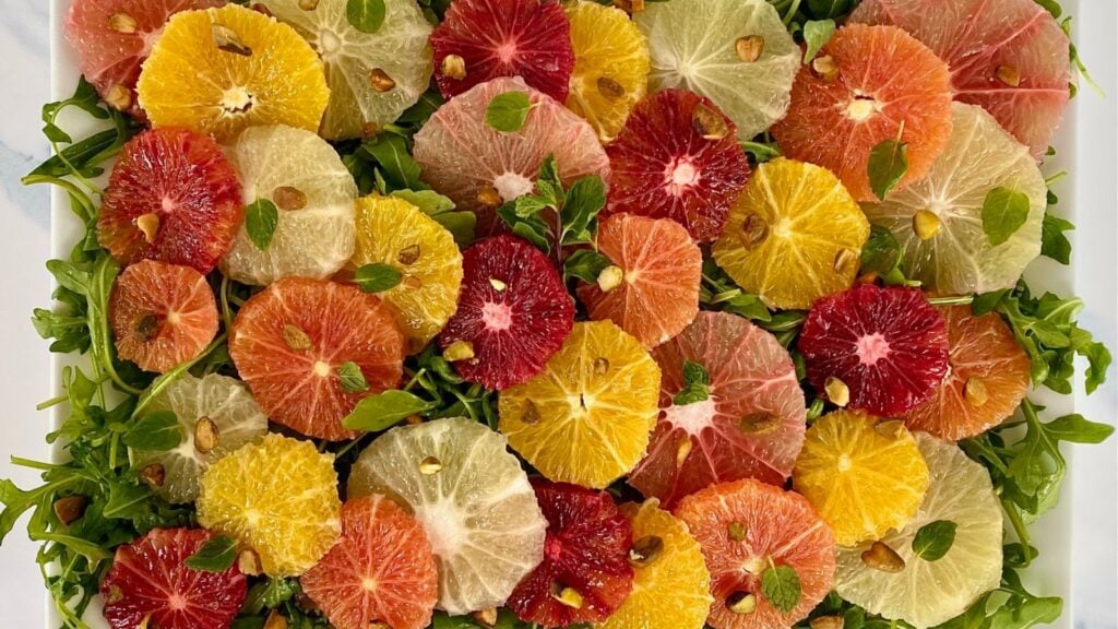 Citrus salad on a plate.