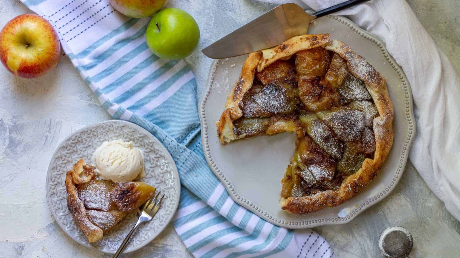Apple galette with brown butter.