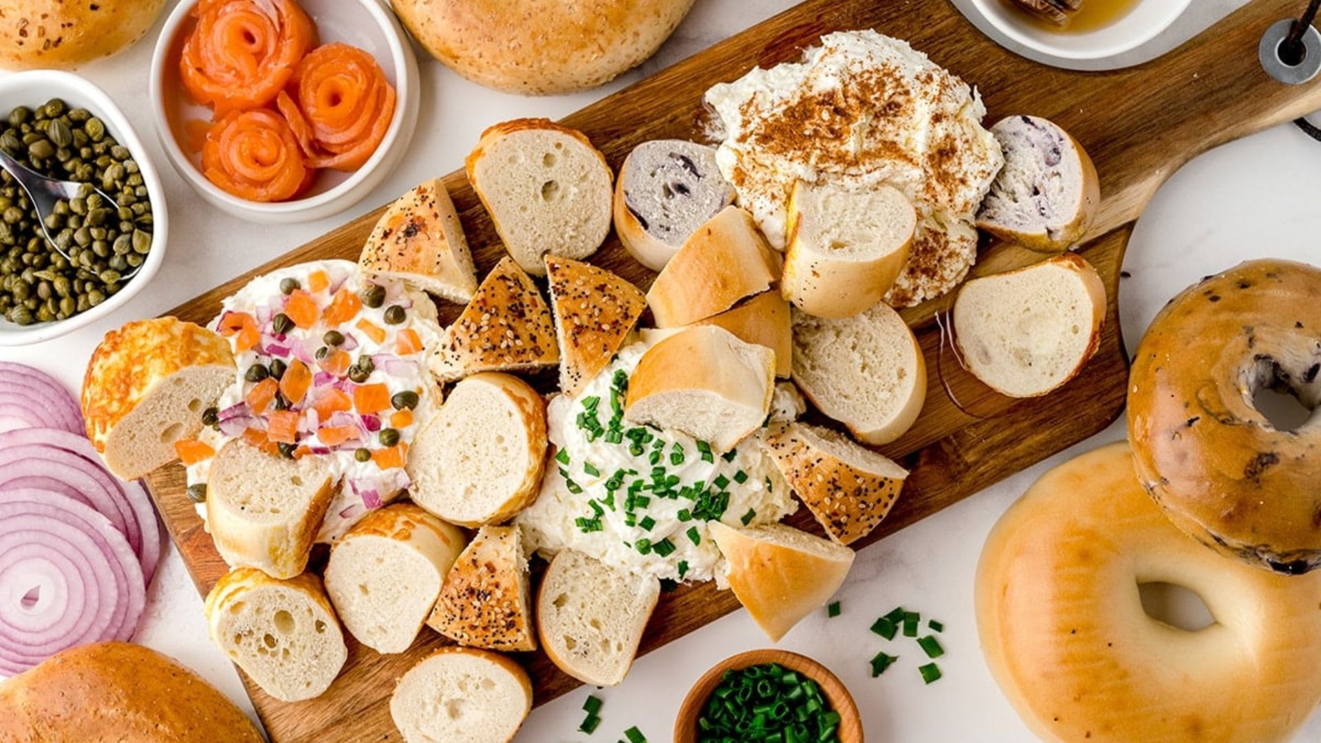 Cream cheese board top shot.