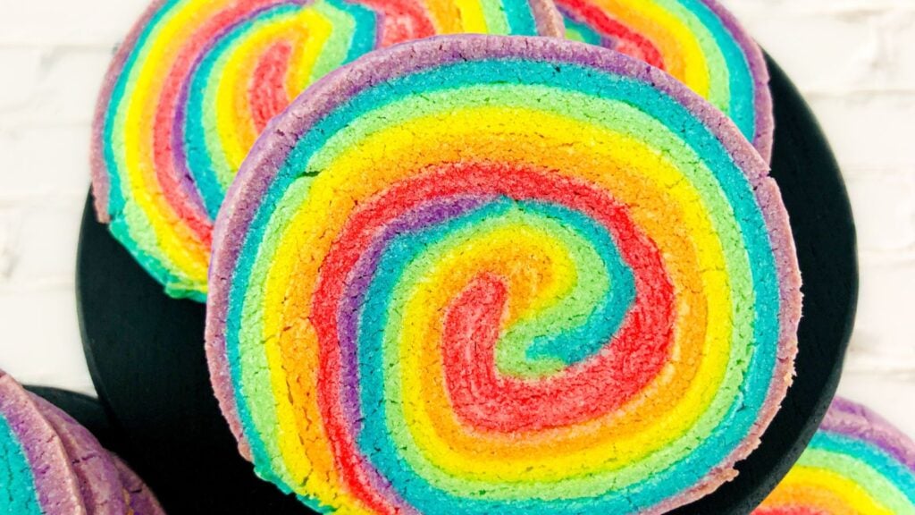 Rainbow cookie rolls.