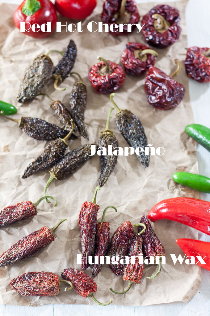 dried peppers on brown paper