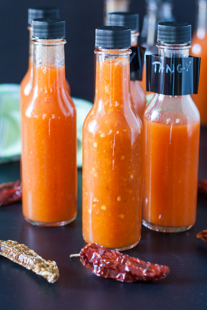 bottles of fermented hot sauce