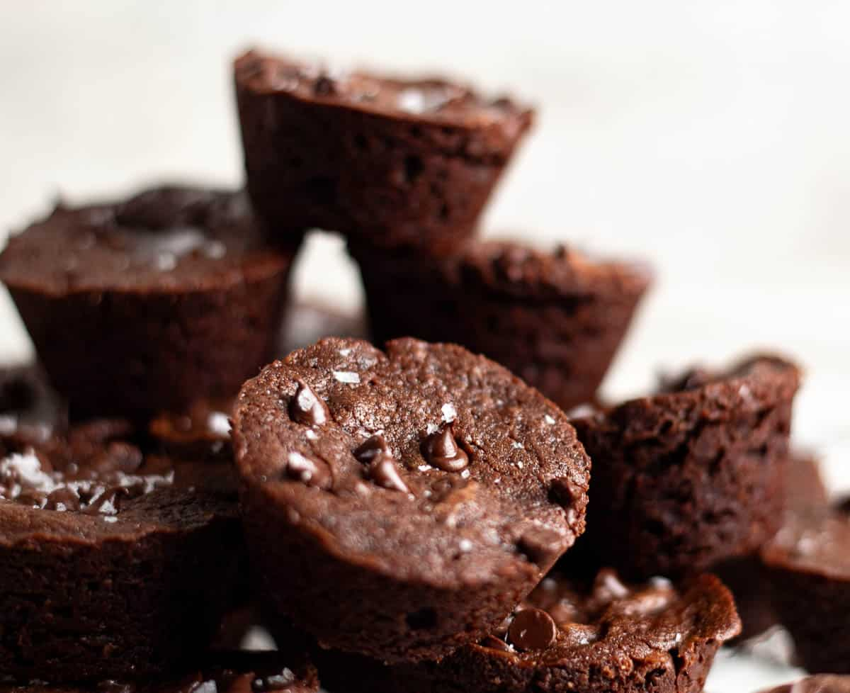 Two bite brownies with chocolate chips