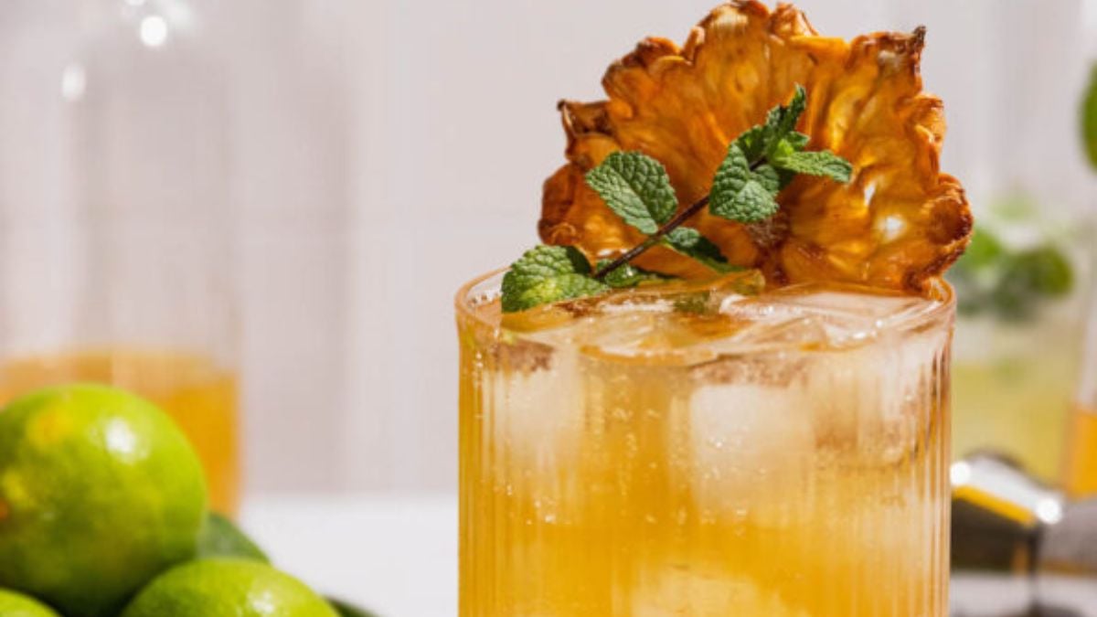 Ginger beer mocktail with garnish