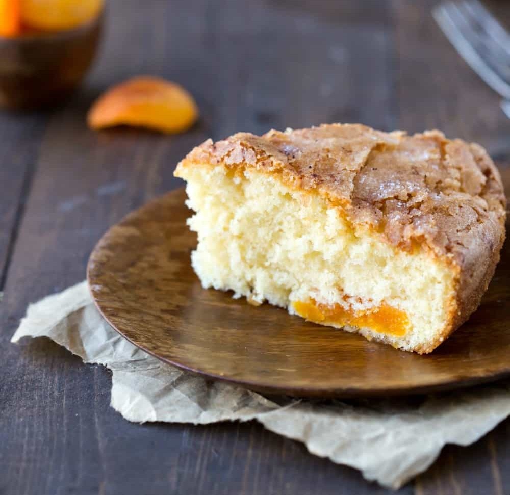 A slice of Apricot Kuchen