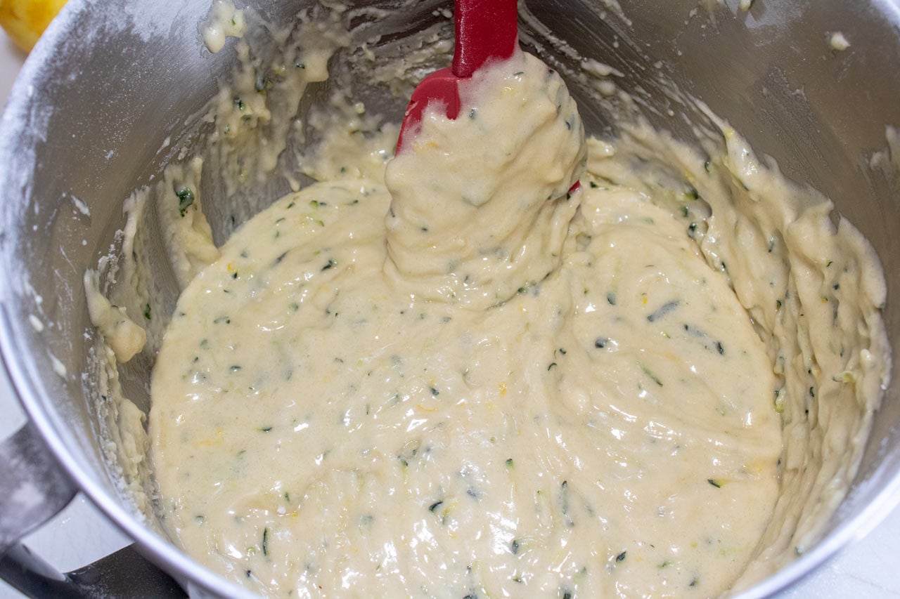 Flour added to the batter.