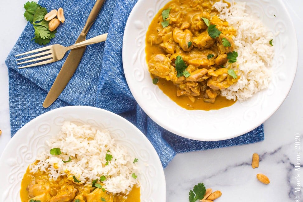 Two Peanut Butter Chicken Curry with Rice.