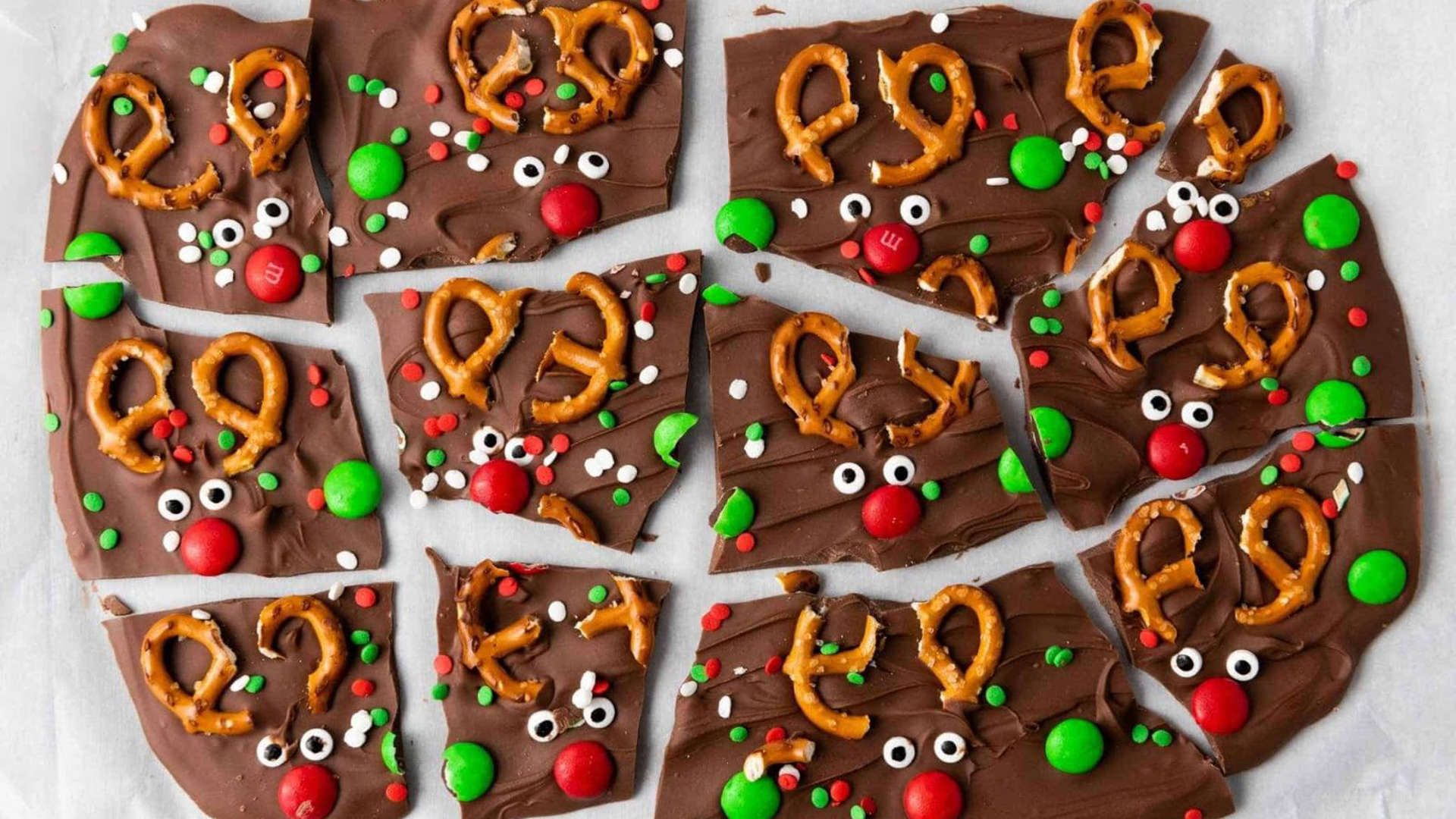 Festive Reindeer Chocolate Bark