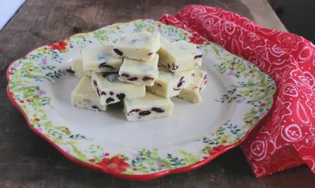 Creamy Cranberry Eggnog Fudge
