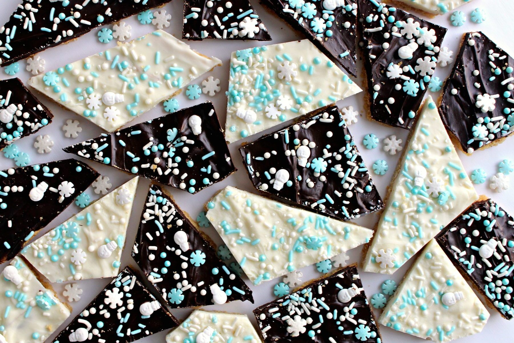 An overhead shot of Sugar Cookie Bark
