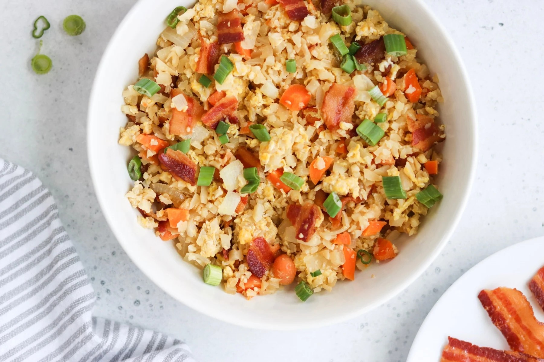 An overhead shot of Paleo Breakfast Fried Rice