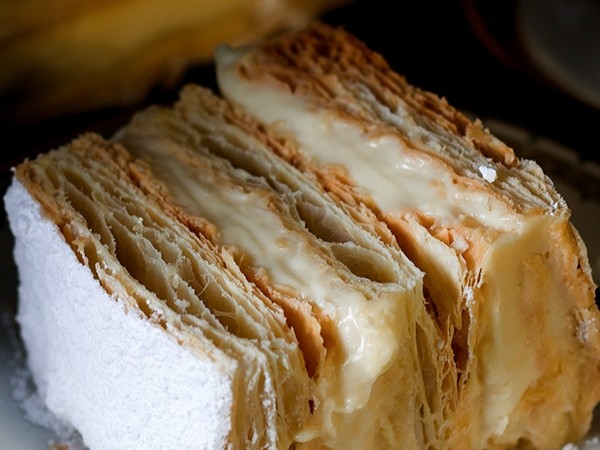 A slice of Napoleon Dessert