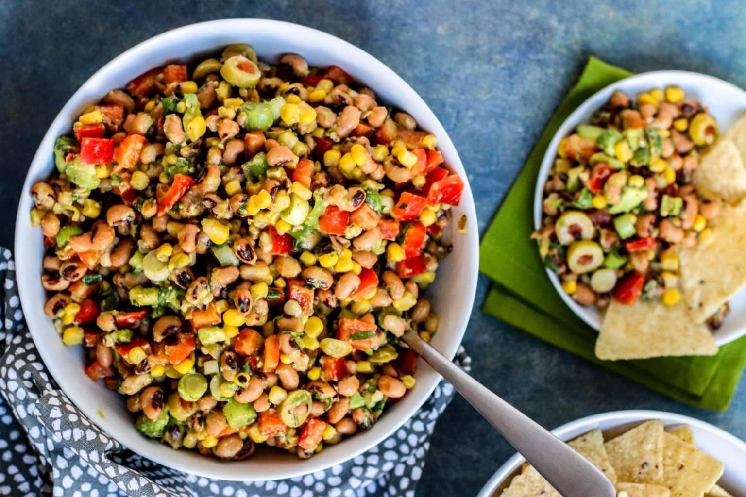 A bowl of Black Eyed Pea Dip.