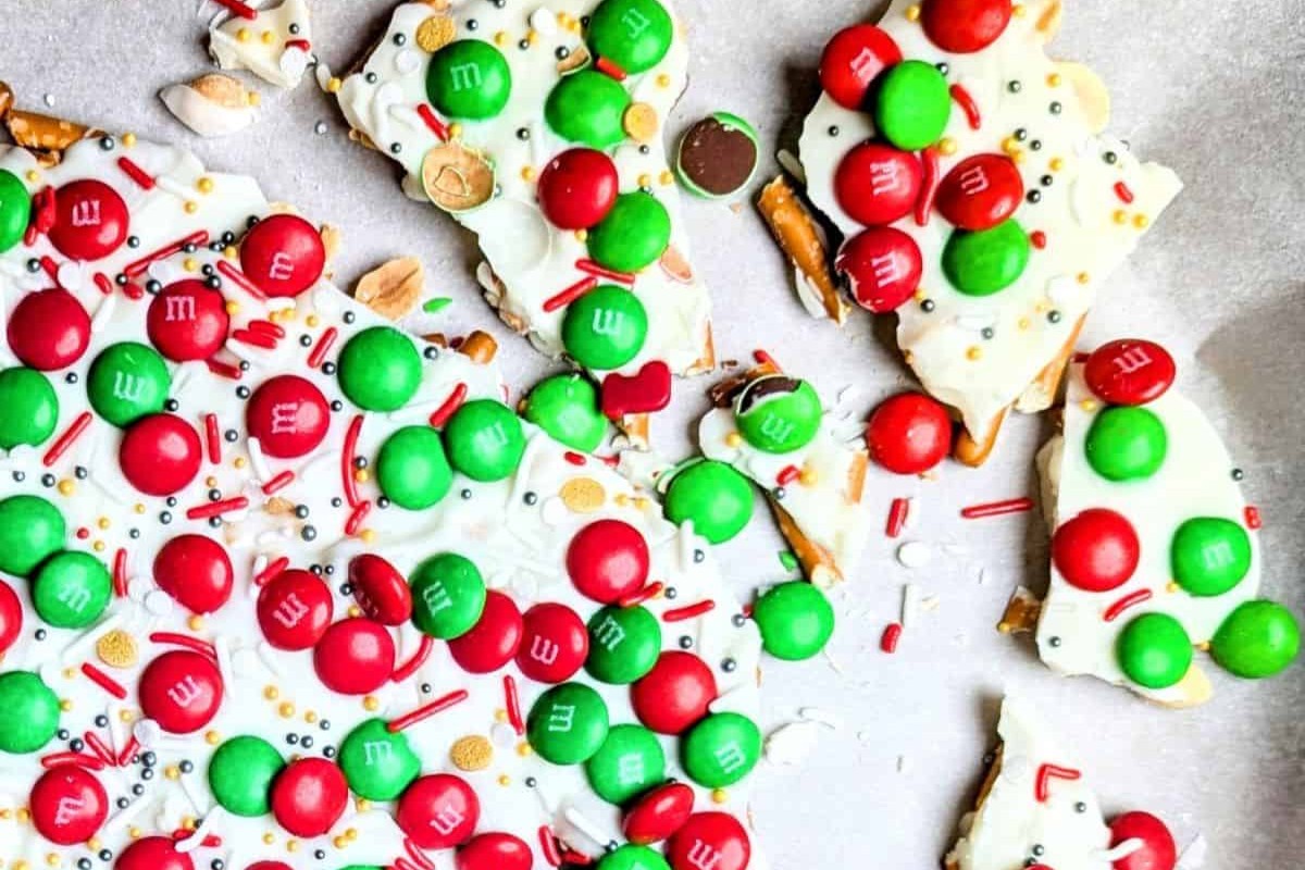A close up of Christmas Bark.