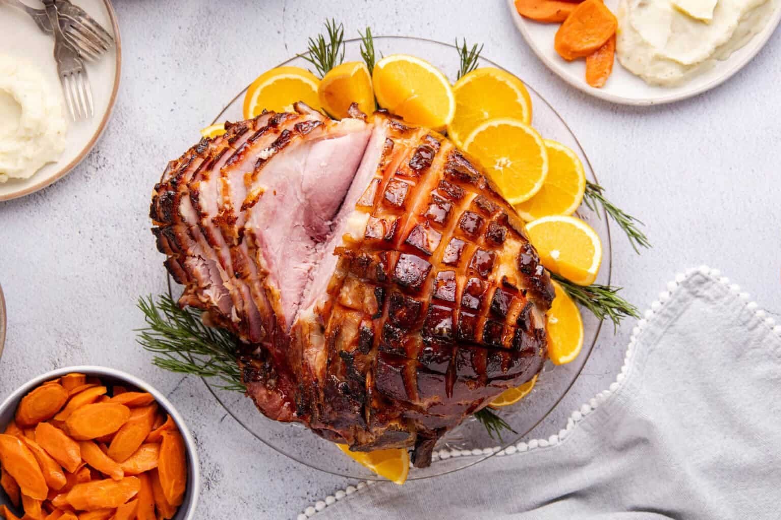 An overhead shot of Honey Ham