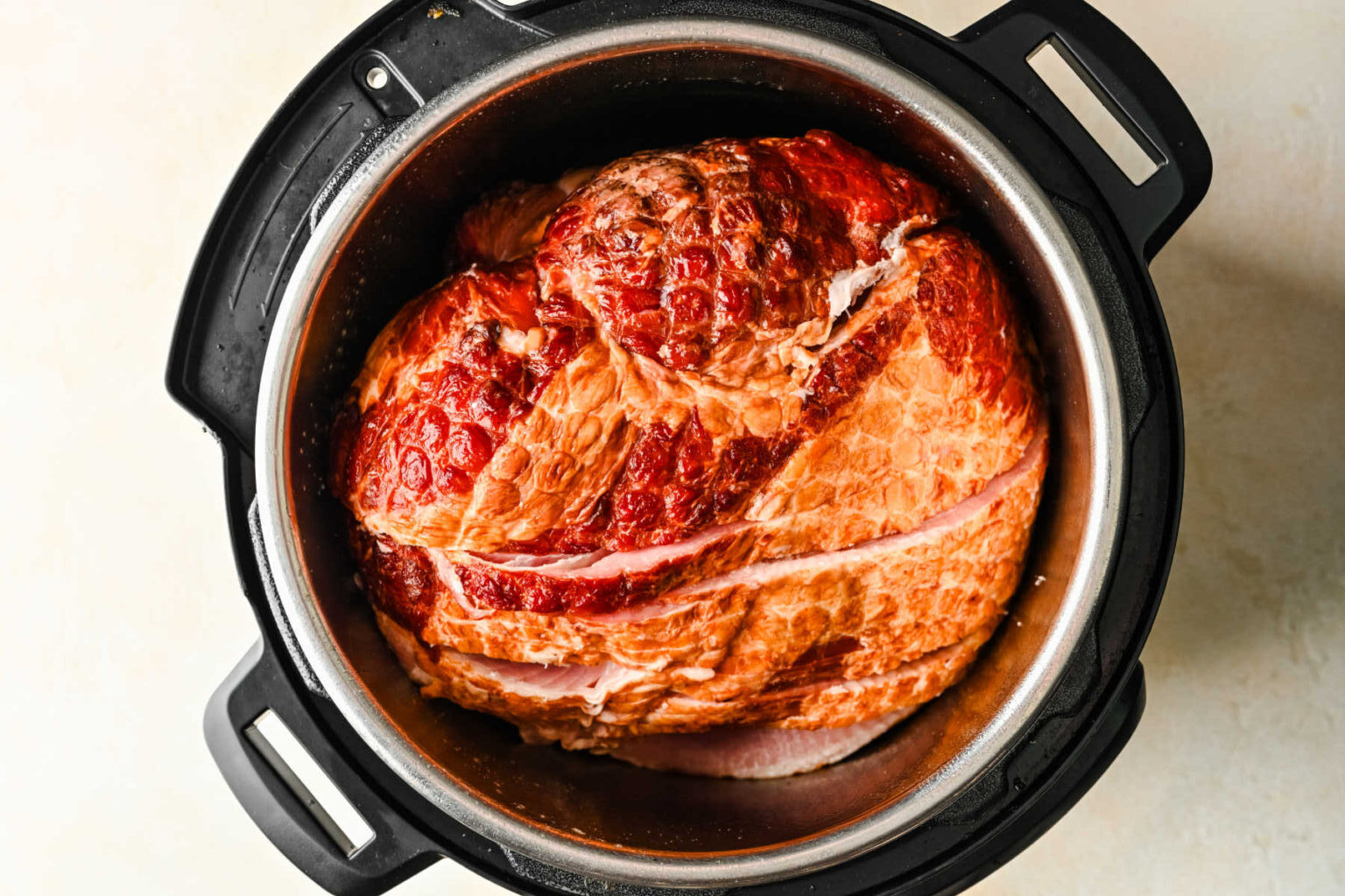 A Spiral Ham with Glaze in an Instant Pot.