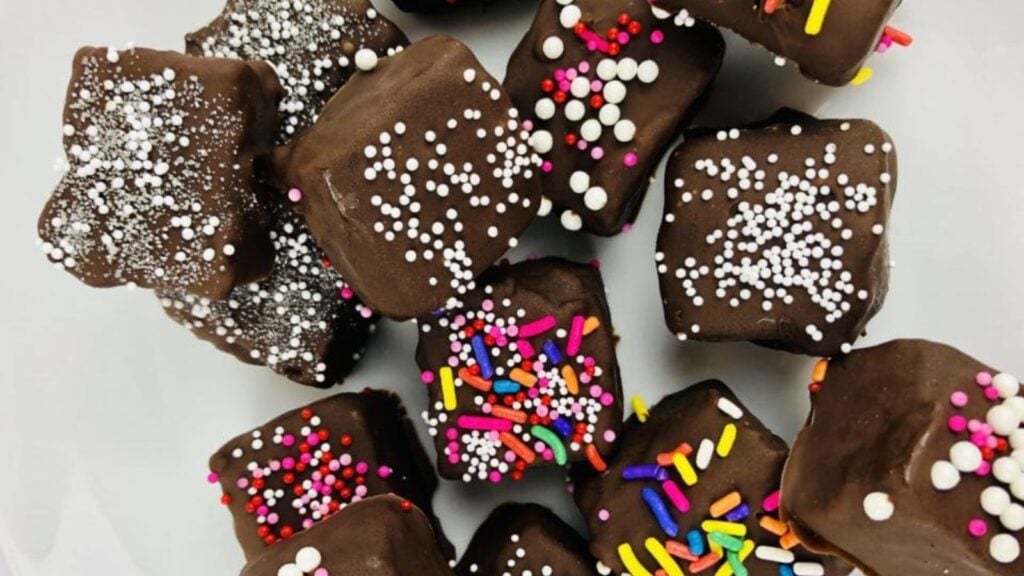 Cool Whip Candy on a White Plate