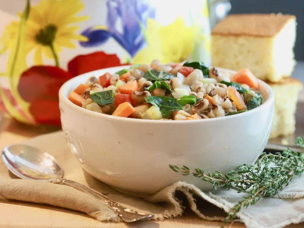 A bowl of Black-Eyed Pea Soup – Southern Style