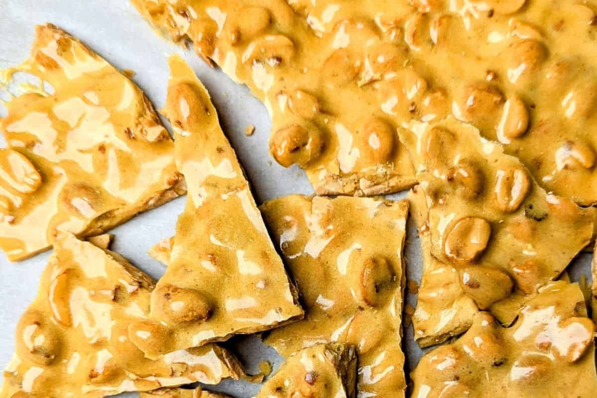 A close up shot of Classic Peanut Brittle