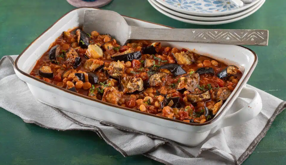 Mediterranean Chickpea & Eggplant Casserole