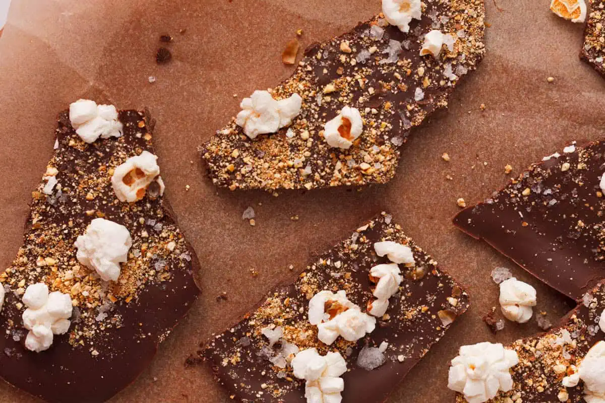 An overhead shot of Popcorn Bark