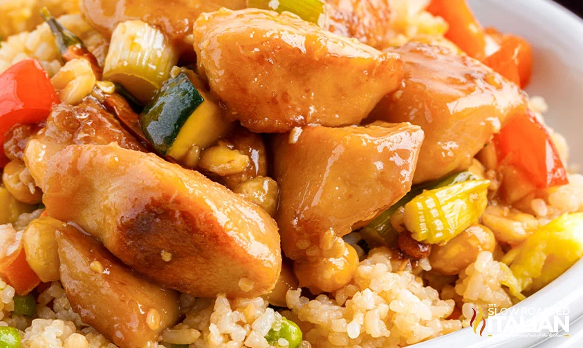 A close up shot of Panda Express Fried Rice Copycat Recipe