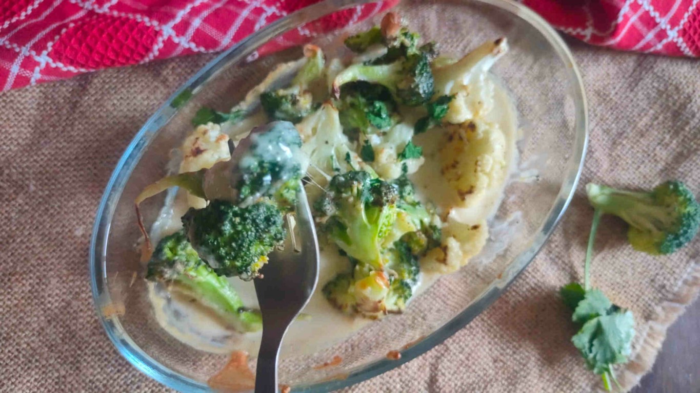 Easy Keto Broccoli Cauliflower Casserole (Vegetarian)
