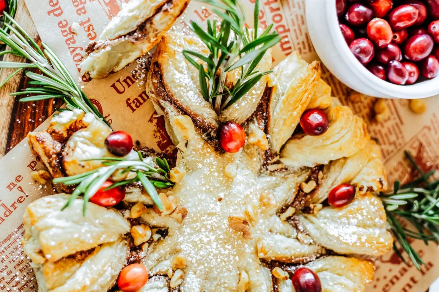 An overhead shot of Nutella Pastry Ring.