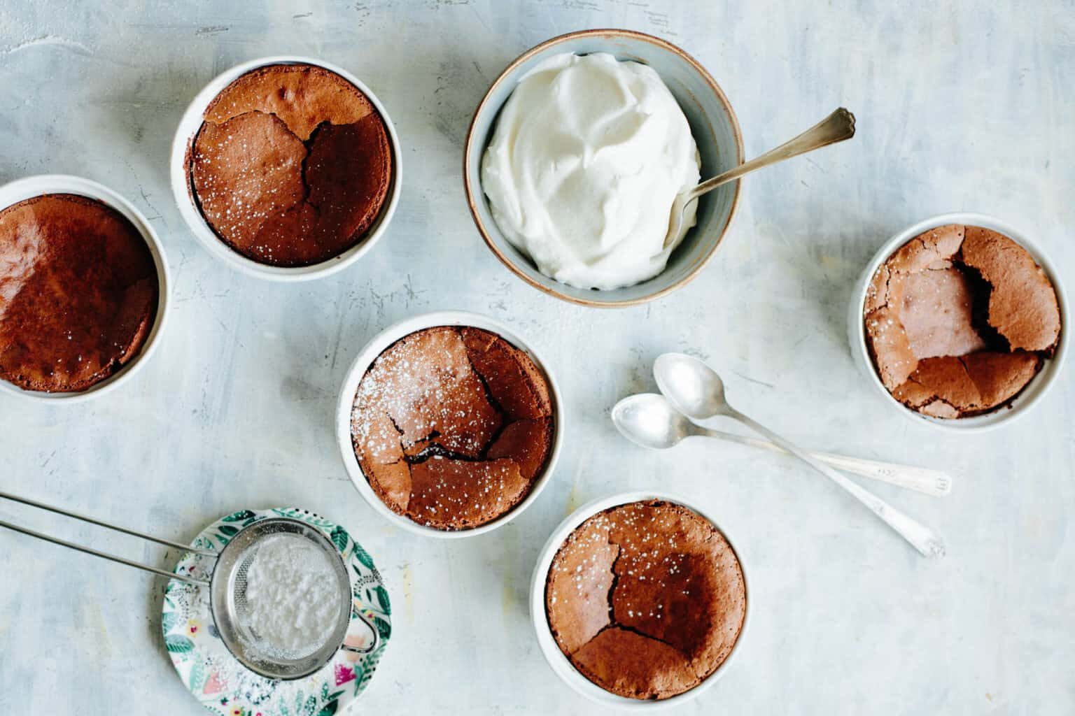 4 Ingredient Flourless Chocolate Soufflé Cakes
