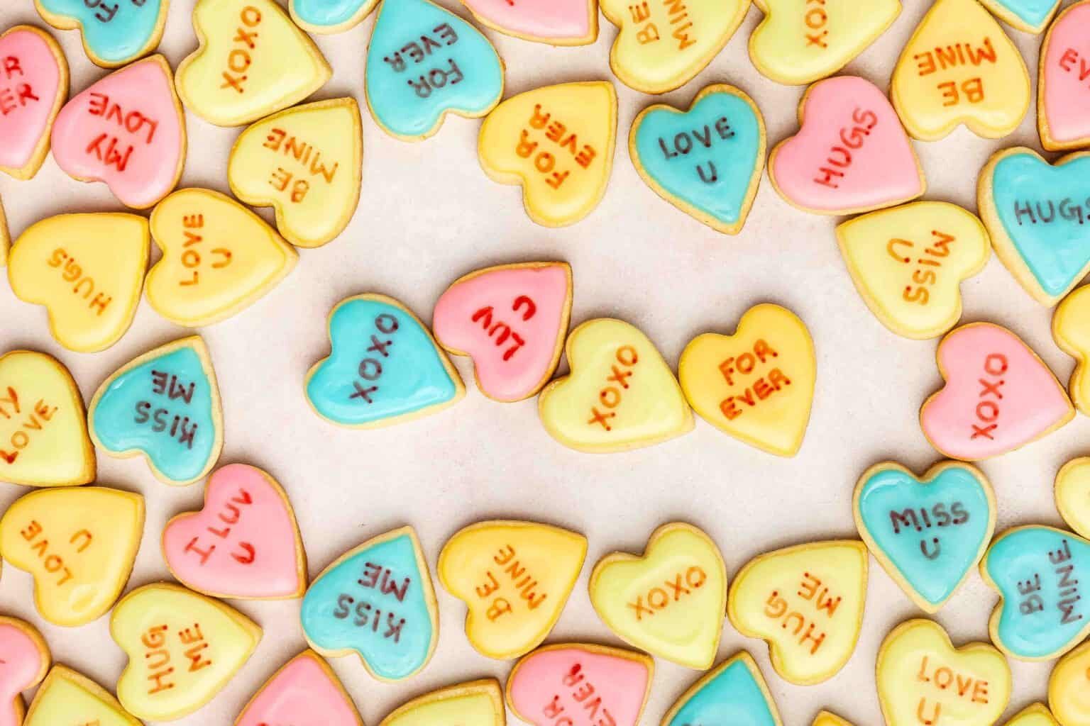 Easy Mini Conversation Heart Cookies (Valentine's Sugar Cookie Recipe)