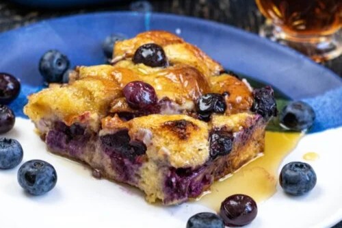 Overnight Blueberry French Toast Casserole
