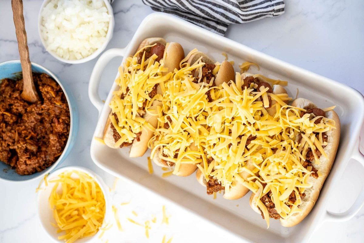 Easy Chili Cheese Dogs Recipe (Oven-Baked)

