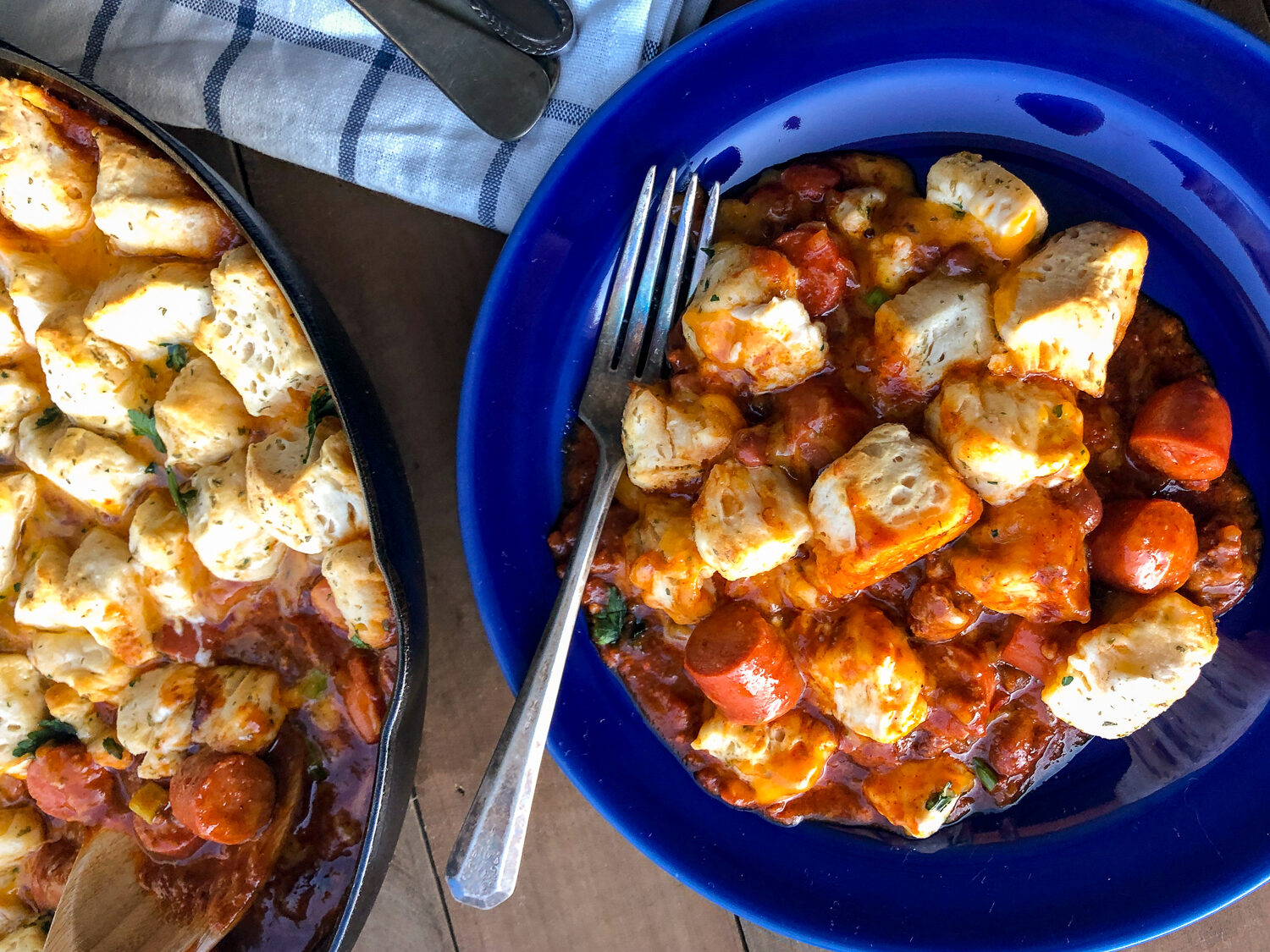 Chili Cheese Dog Skillet Bake
