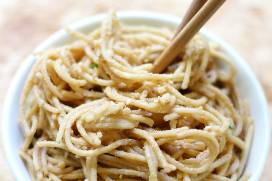 Cold Sesame Peanut Noodles (Gluten-Free, Vegan)
