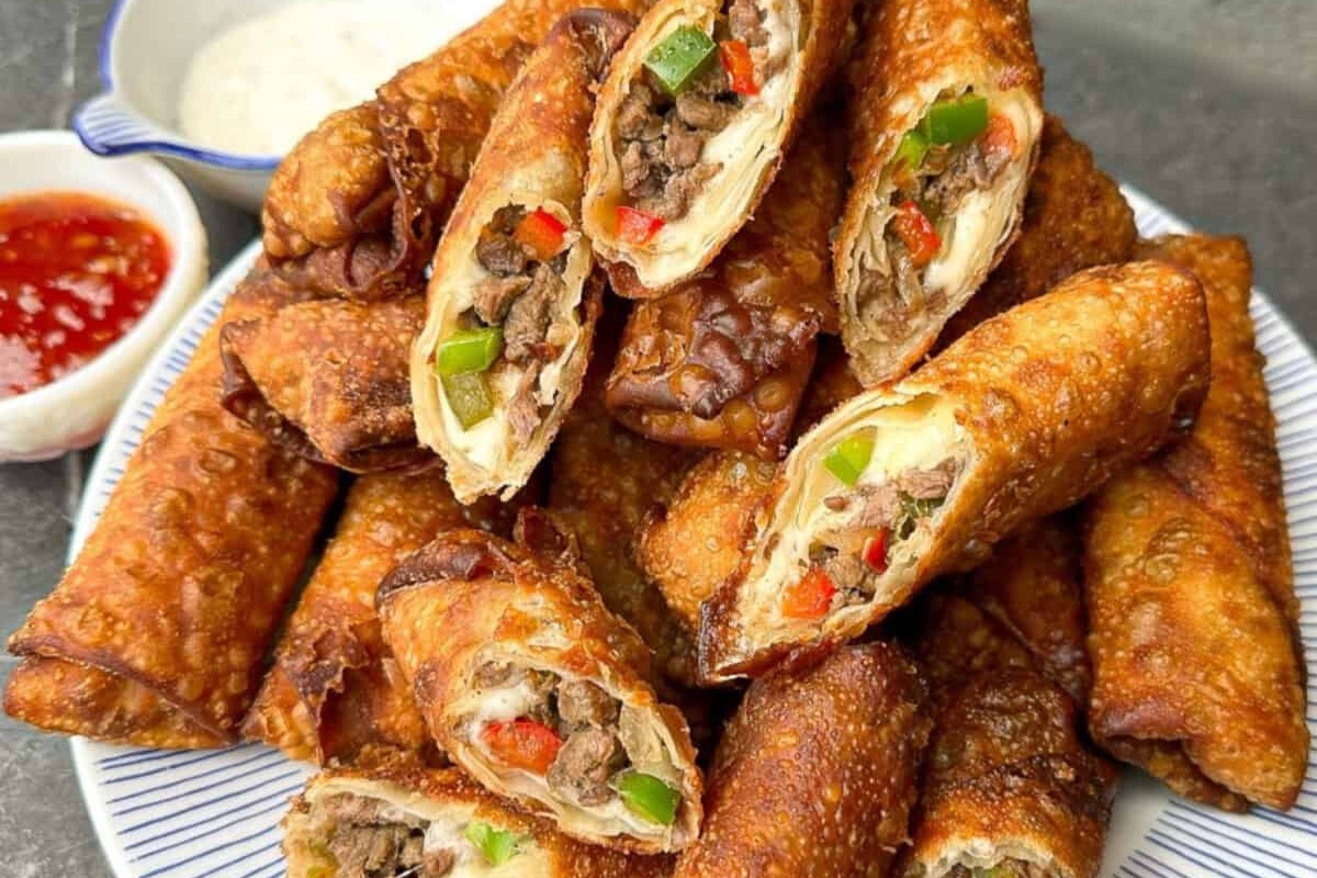 Mouth-Watering Philly Cheesesteak Egg Rolls Recipe