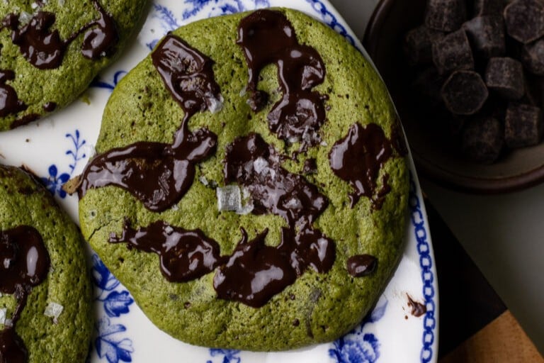 Matcha Mint Chocolate Chip Cookies (vegan)
