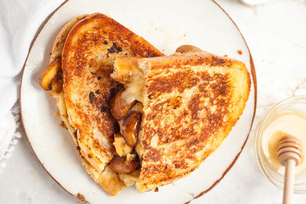 Hot Honey Mushroom Grilled Cheese
