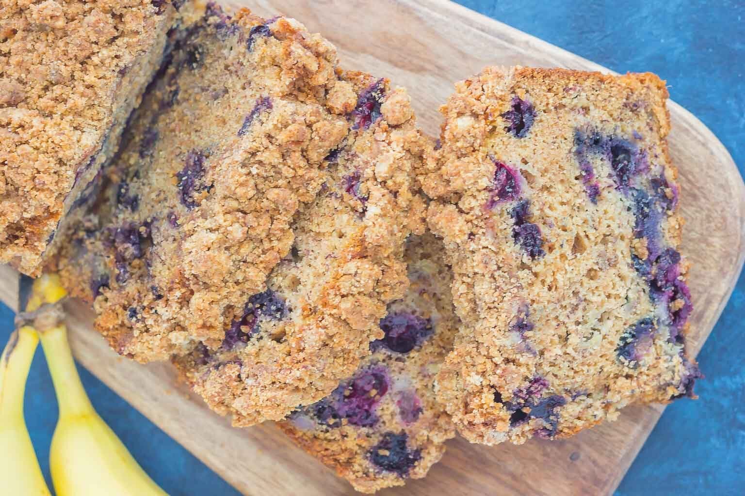 Cinnamon Streusel Blueberry Banana Bread
