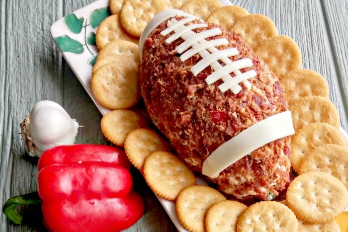 Football Cheese Ball (Easy Super Bowl Appetizer Centerpiece)
