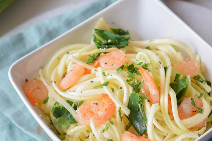 Paleo Shrimp Zoodles (Zucchini Noodles)
