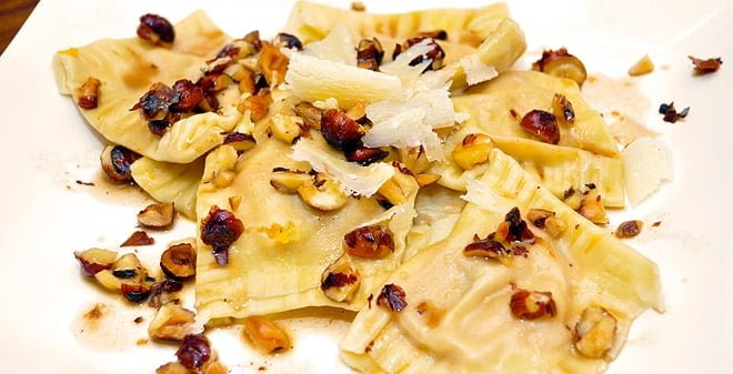 Butternut Squash and Mascarpone Ravioli with Hazelnut Brown Butter