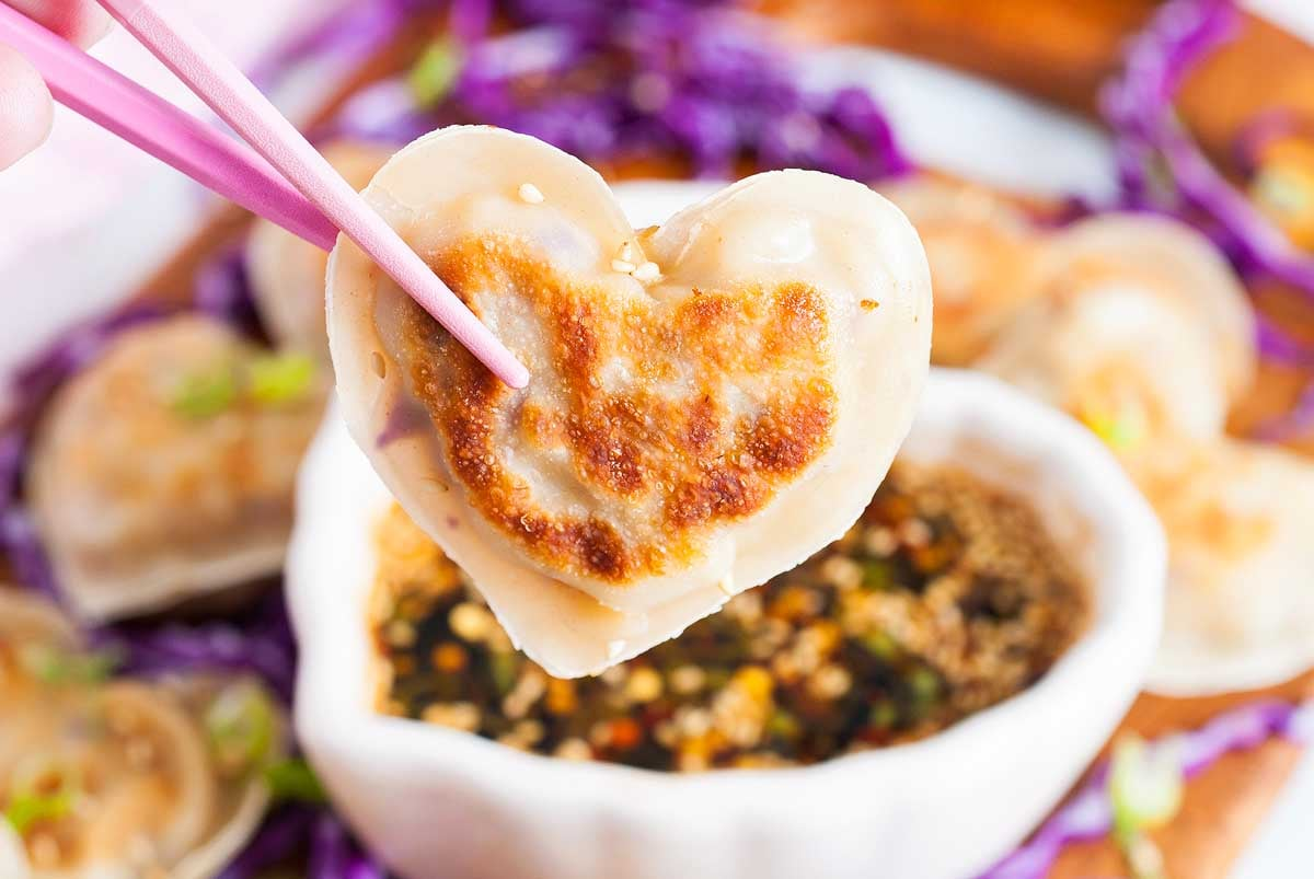 Heart Shaped Pork Potstickers Recipe
