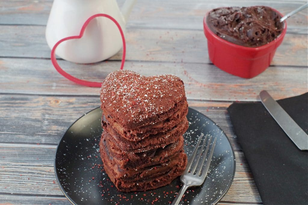 Healthy Red Velvet Pancakes (with Sweet Chocolate Cream Cheese Butter)
