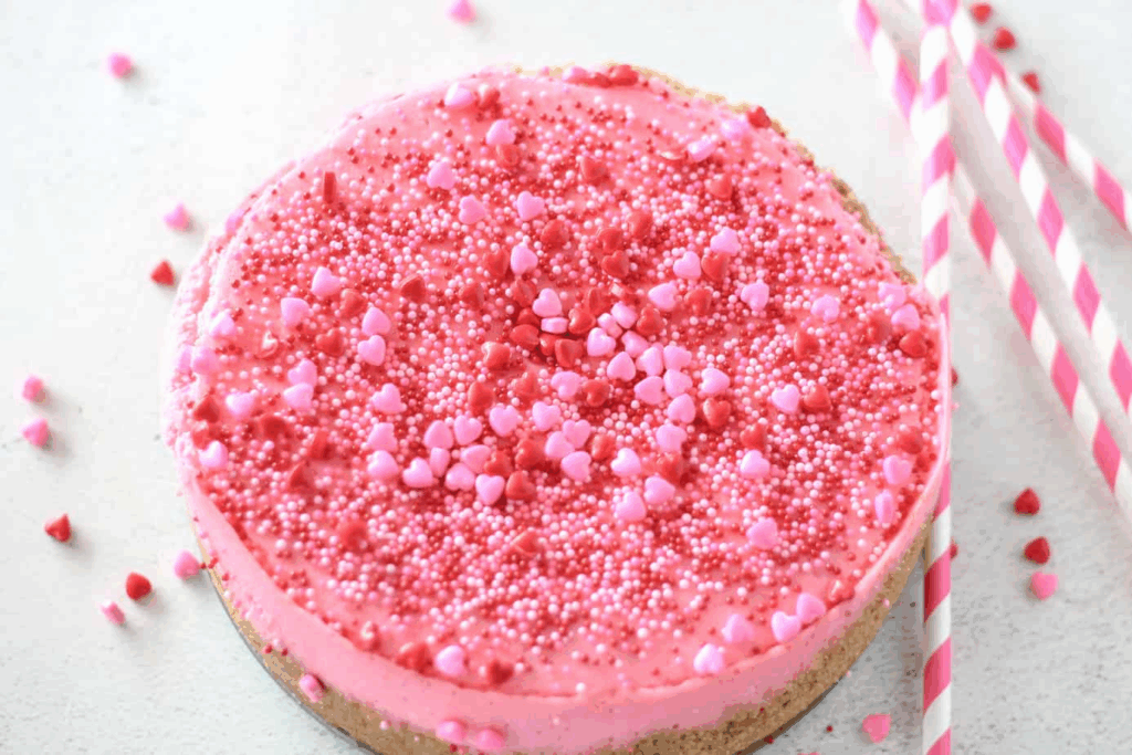 Hot Pink Valentine’s Day Cheesecake
