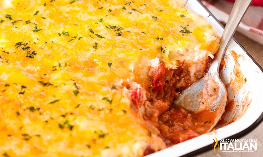 Cheesy Chili Mashed Potato Casserole Recipe + Video
