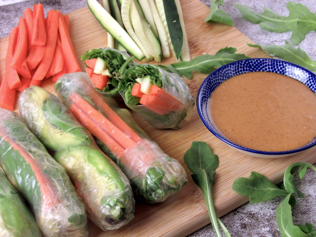 Vegetable Summer Rolls with Peanut Sauce
