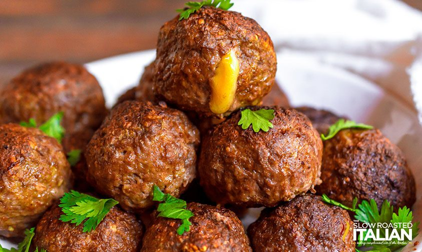 Ooey Gooey Cheesy Stuffed Tex Mex Meatballs Recipe
