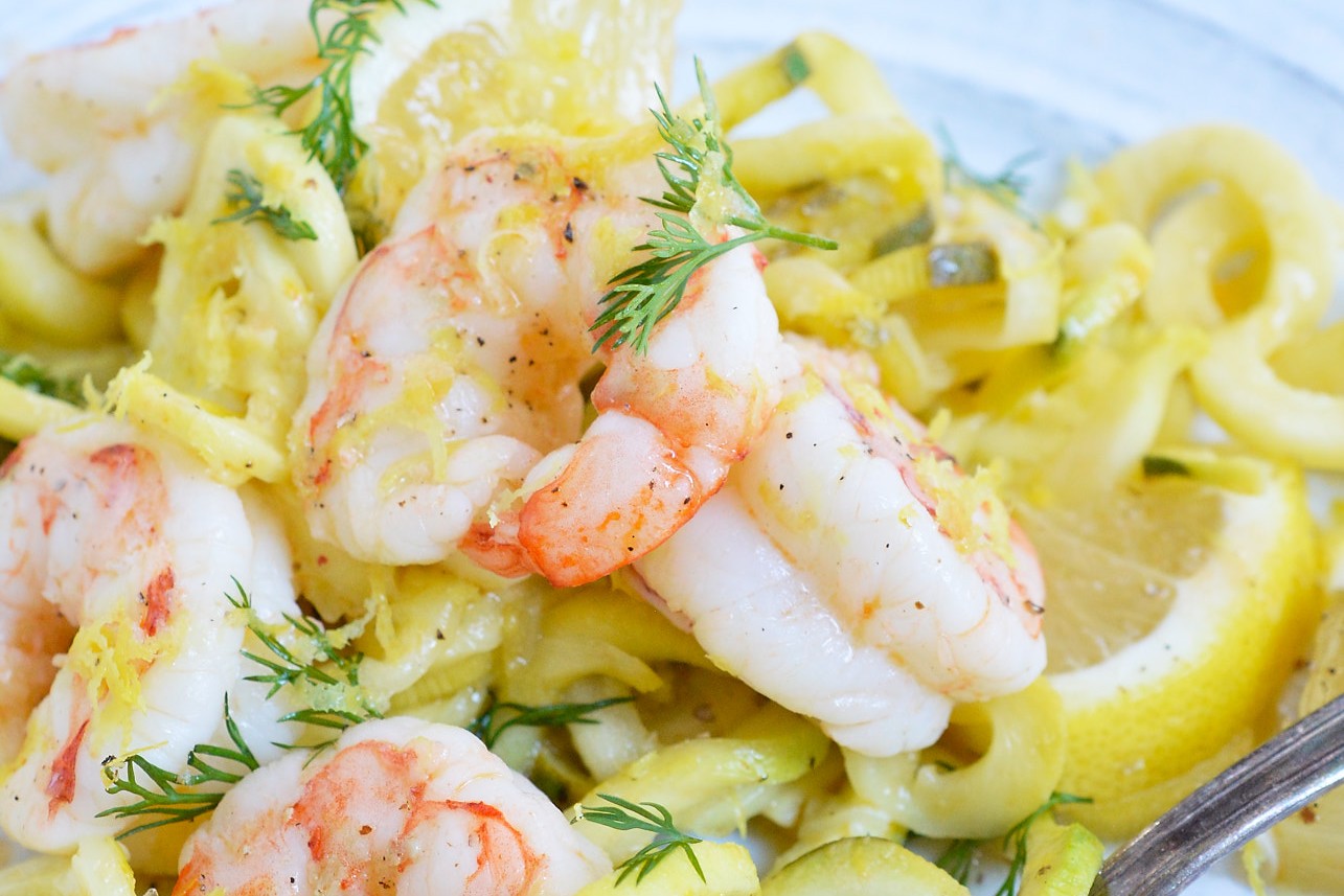 Lemon Dill Shrimp Zucchini Noodle Recipe (Whole30, Paleo)
